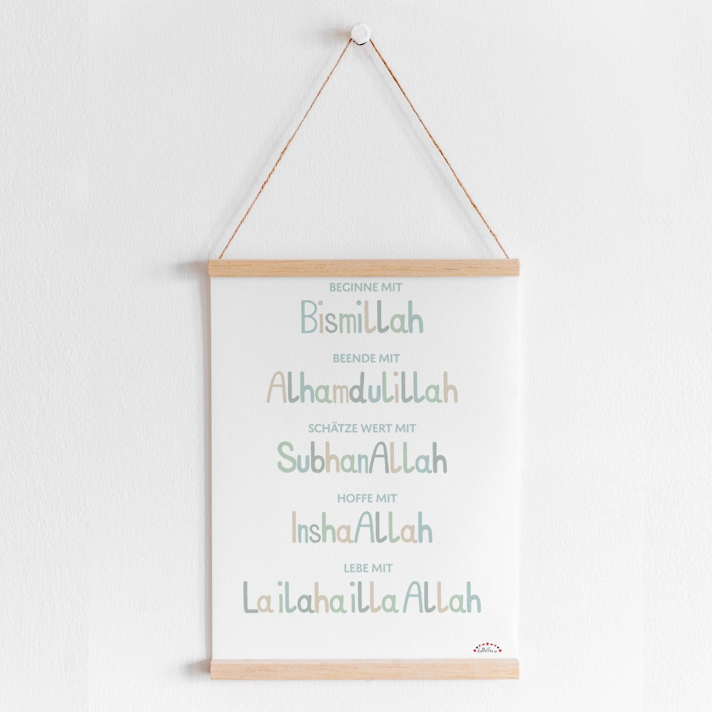 Poster Blau/Grün “Beginne mit Bismillah”