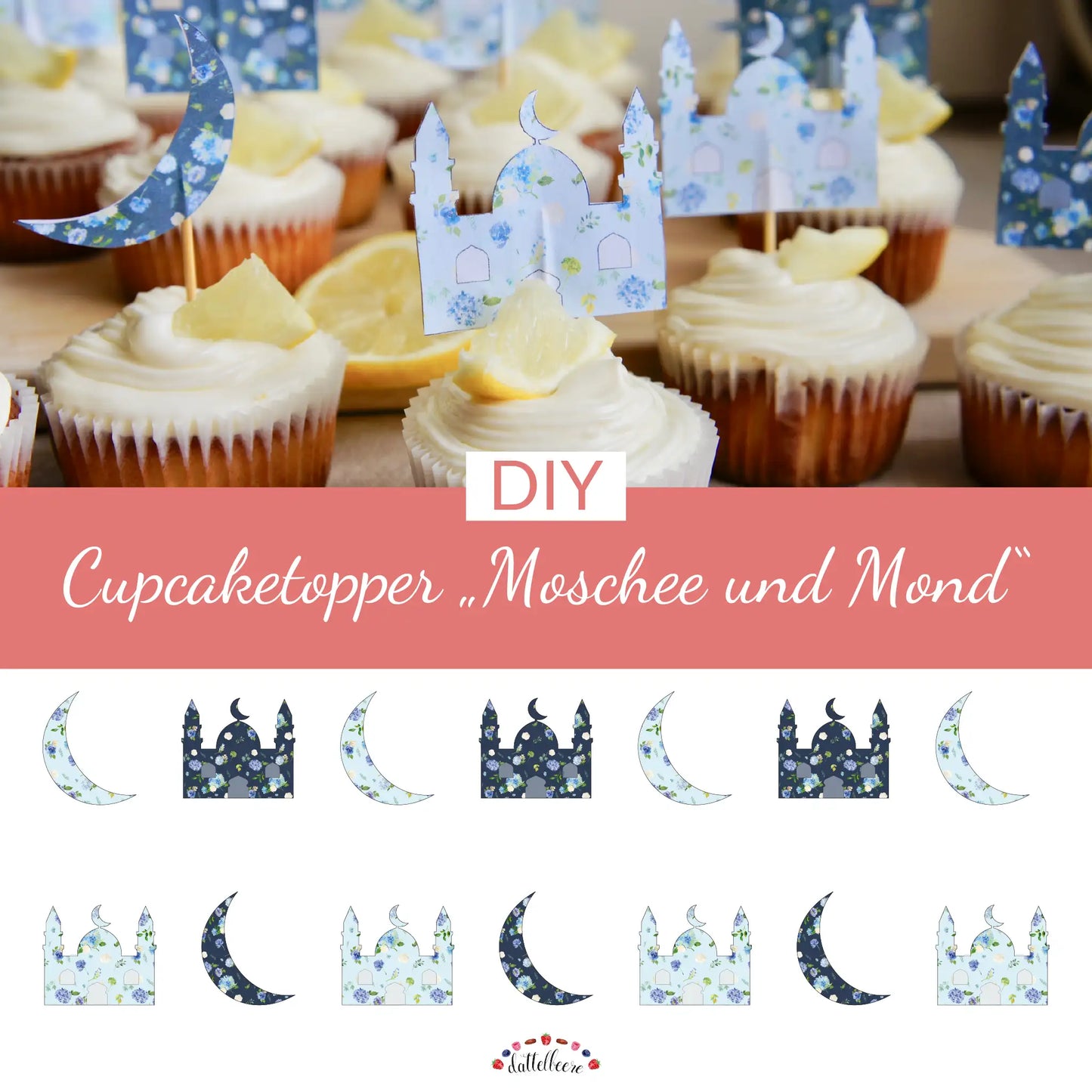 Cupcaketopper "Moschee und Mond"