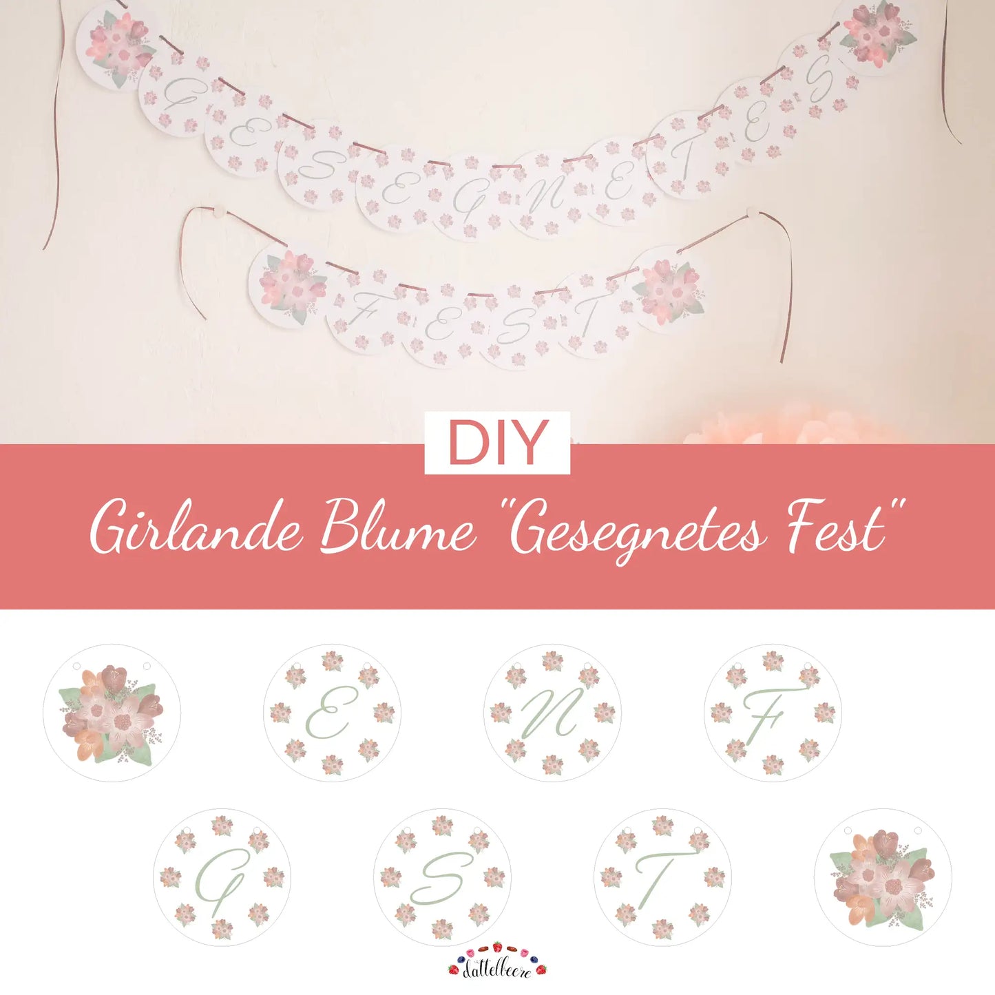Girlande Blume "Gesegnetes Fest"