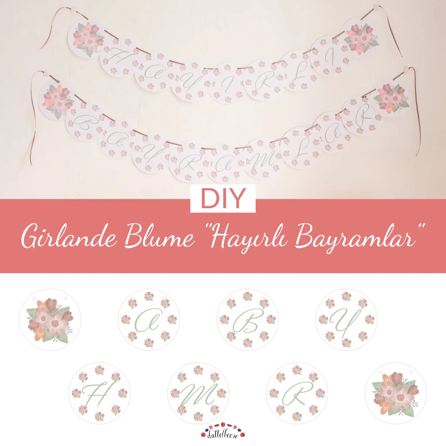 Girlande Blume "Hayirli Bayramlar"