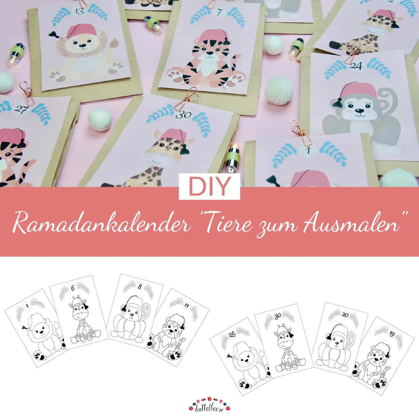 Ramadankalender "Tiere zum Ausmalen"