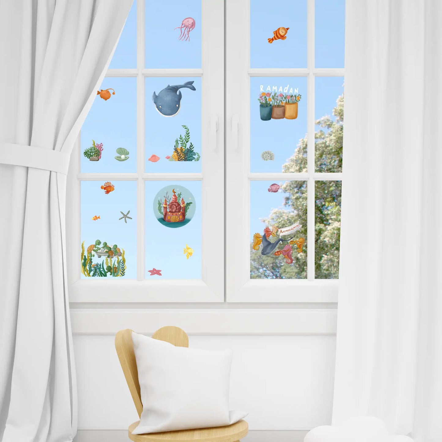 Selbstklebende Fensterbilder „Ramadanmond“