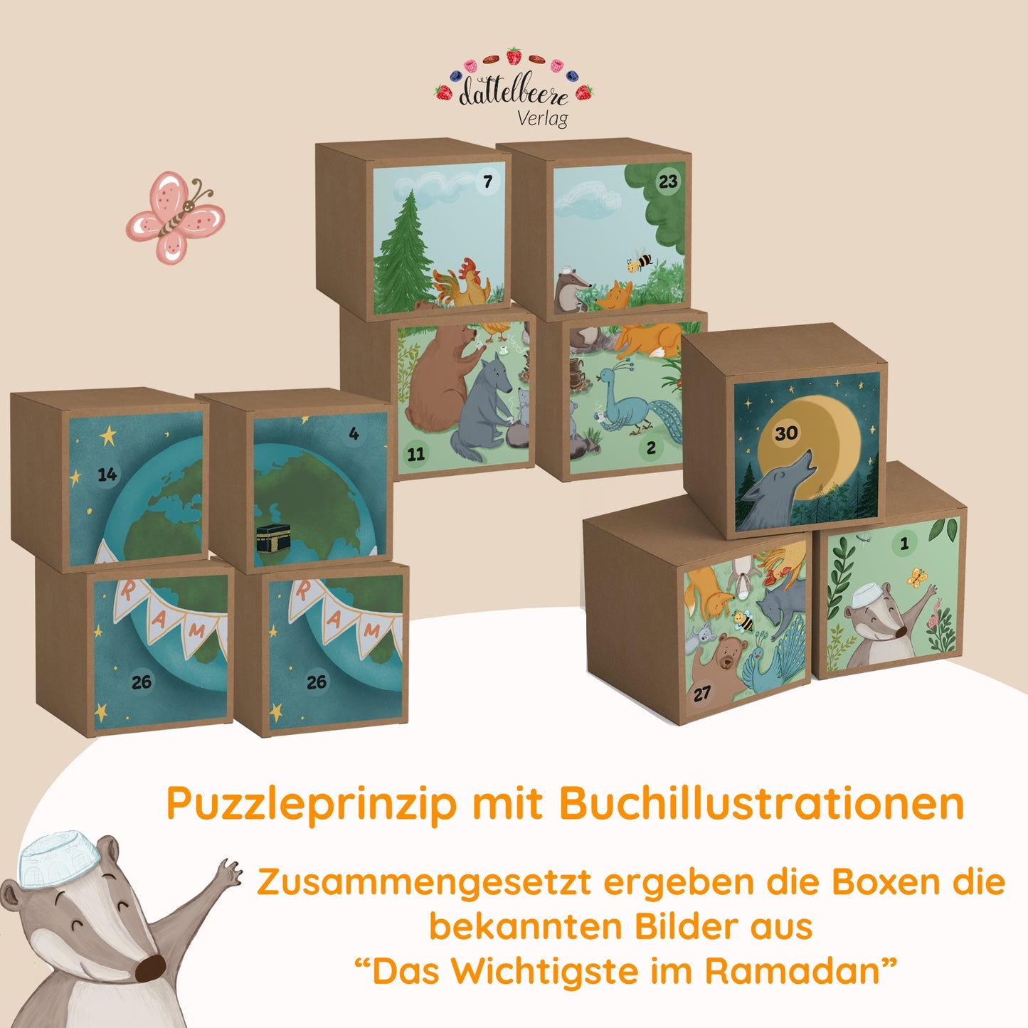 🌙 Ramadan-Paket "Das Wichtigste im Ramadan": Kinderbuch + Ramadankalender