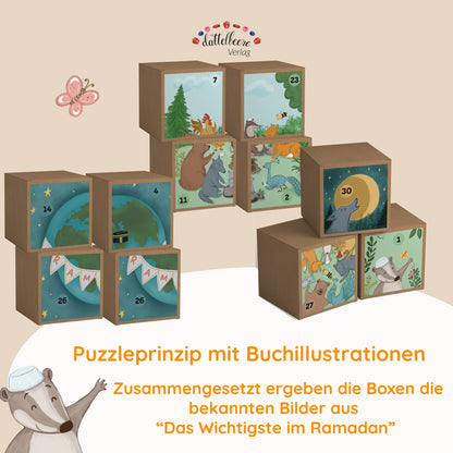 🌙 Ramadan-Paket "Das Wichtigste im Ramadan": Kinderbuch + Ramadankalender