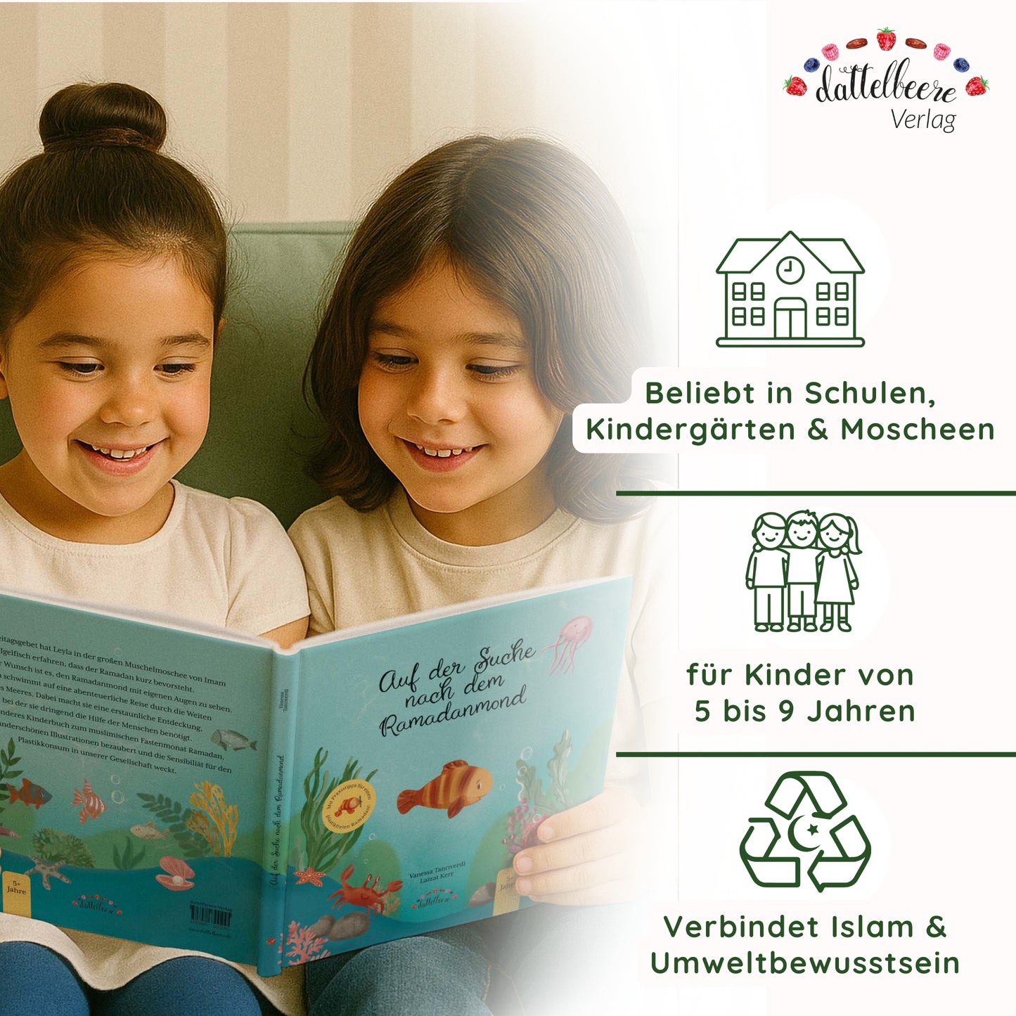 🌙 Ramadan-Paket "Auf der Suche nach dem Ramadanmond": Kinderbuch + Ramadankalender