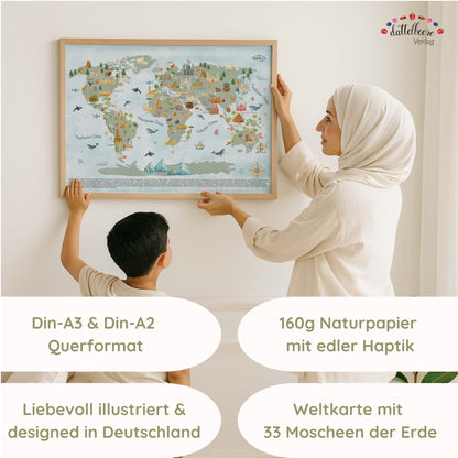 Poster "Weltkarte der Moscheen"